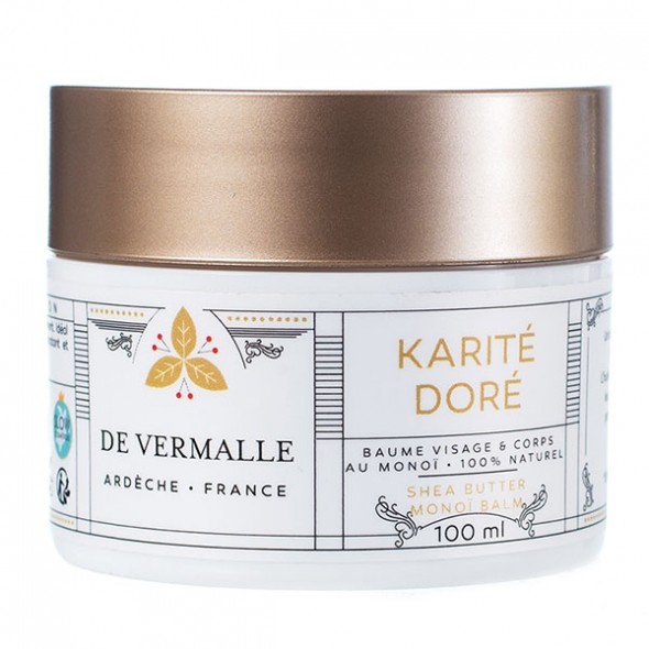KARITE DORE De Vermalle- Baume douceur au Karité et Monoï - 100 ml