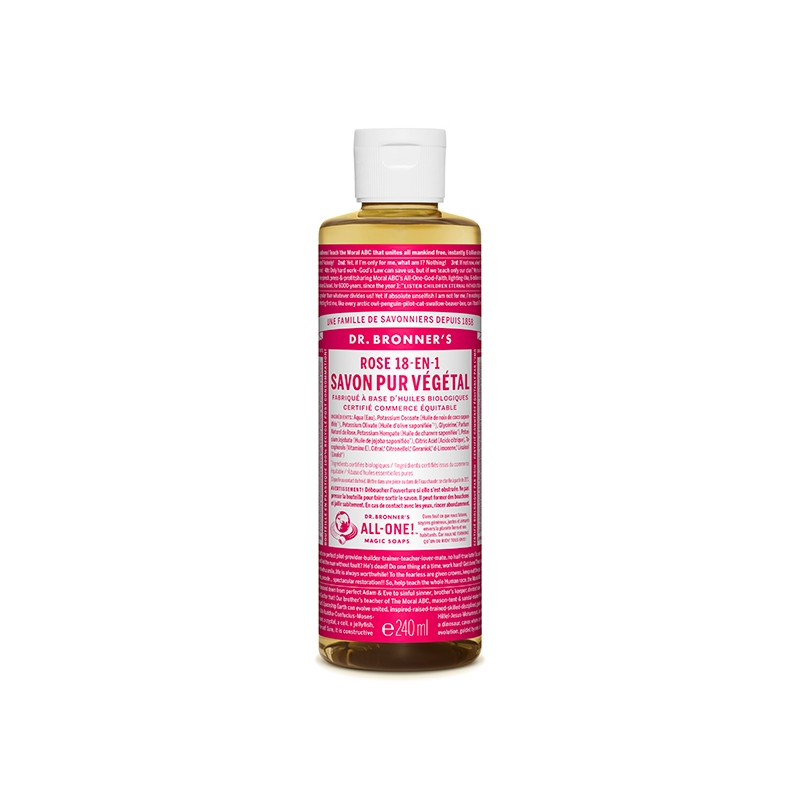 Savon liquide Rose - 236 ml Dr Bronner Savon liquide Rose - 236 ml Dr Bronner
