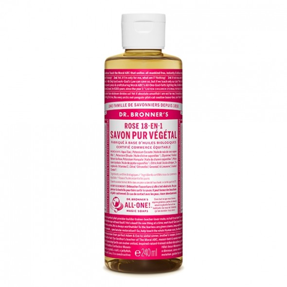 Savon liquide Rose - 236 ml Dr Bronner Savon liquide Rose - 236 ml Dr Bronner