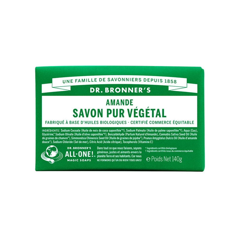 Savon Solide Pur Végétal Amande Dr Bronner