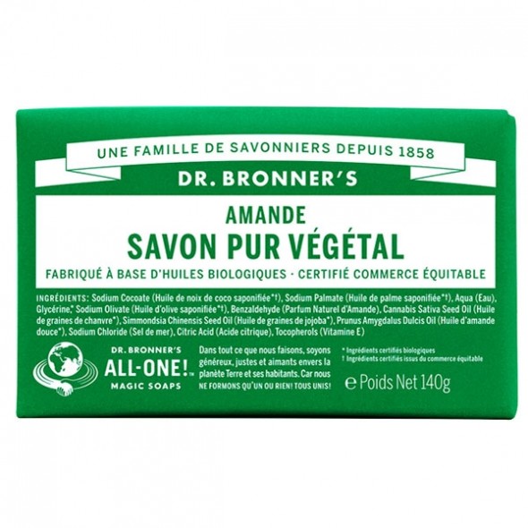 Savon Solide Pur Végétal Amande Dr Bronner