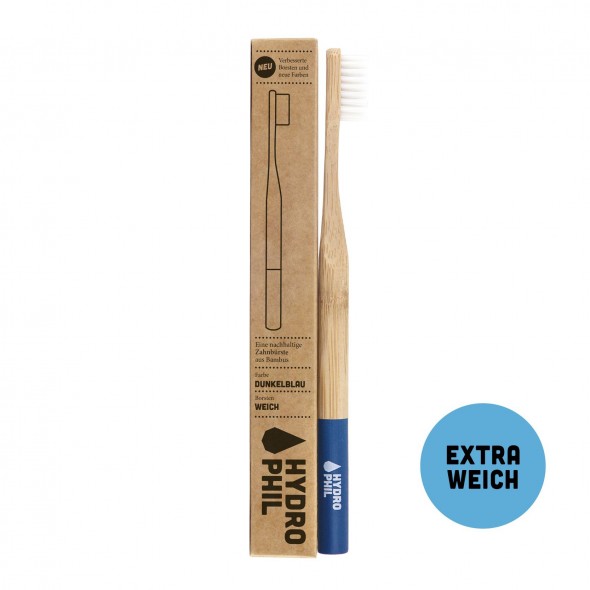 Brosse à dents en Bambou bleu foncé - Poils souples