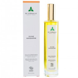 Huile fine hydratante parfumée corps cheveux aux huiles essentielles et végétales Divine Mandarine De Vermalle