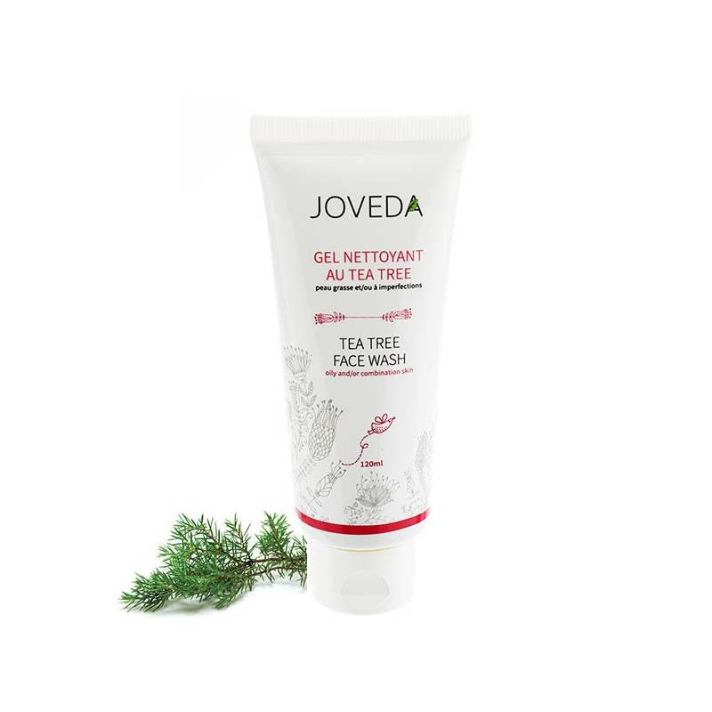 Gel Nettoyant peaux grasses et acnéiques au Tea Tree de Joveda 