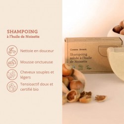 Les arguments du shampoing solide huile de noisette Comme Avant