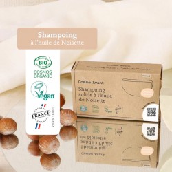 Les labels qualité du shampoing solide huile de noisette Comme Avant