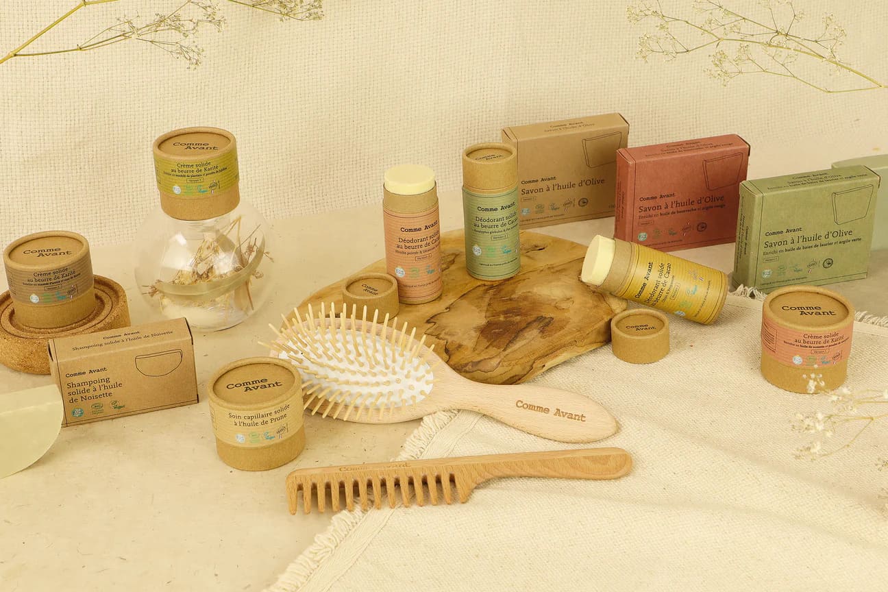 Gamme Comme Avant cosmétiques solides bio et zéro déchet